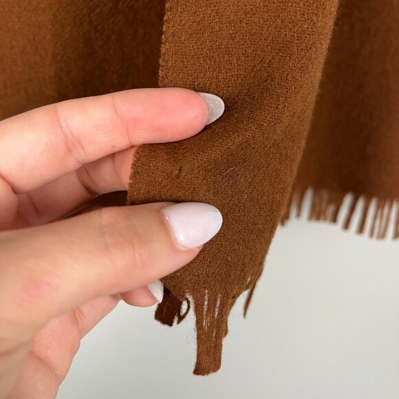 Vintage Jorsyth Solid Brown Imported Pure Wool Scarf 49" x 12" - Picture 3 of 5
